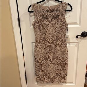 Calvin Klein Beige Lace Midi Dress NWT